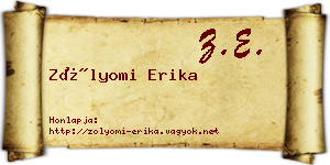 Zólyomi Erika névjegykártya